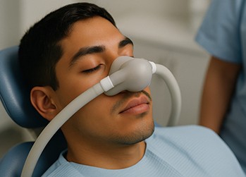 Patient with nasal mask